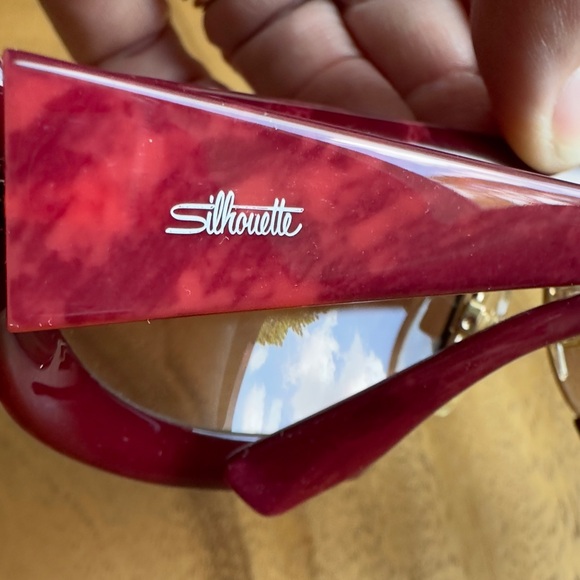 Vintage 80’s Silhouette Mask Lenses Red Marble/gold accents-M8020/V6053 Austria - Picture 2 of 12